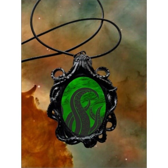 Tentacles Pendant Green Octopus Jewelry - Picture 1 of 1